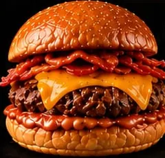 Hamburguesa La Clásica Suprema con cheddar y panceta