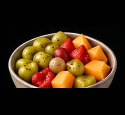 Cuenco de fruta fresca troceada