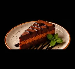 Porción de tarta casera de chocolate